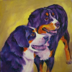 bernese mountain dog painting